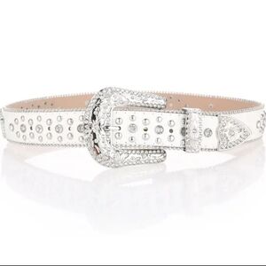 Women's Western white and silver rhinestone cross  belt